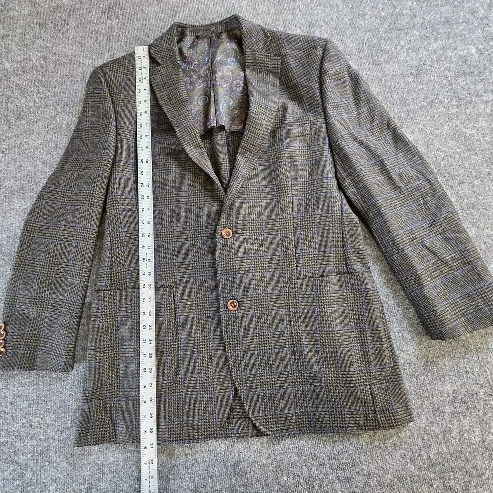 Rubensteins Blazer Mens 42LGray Plaid  Blend (New Orleans)